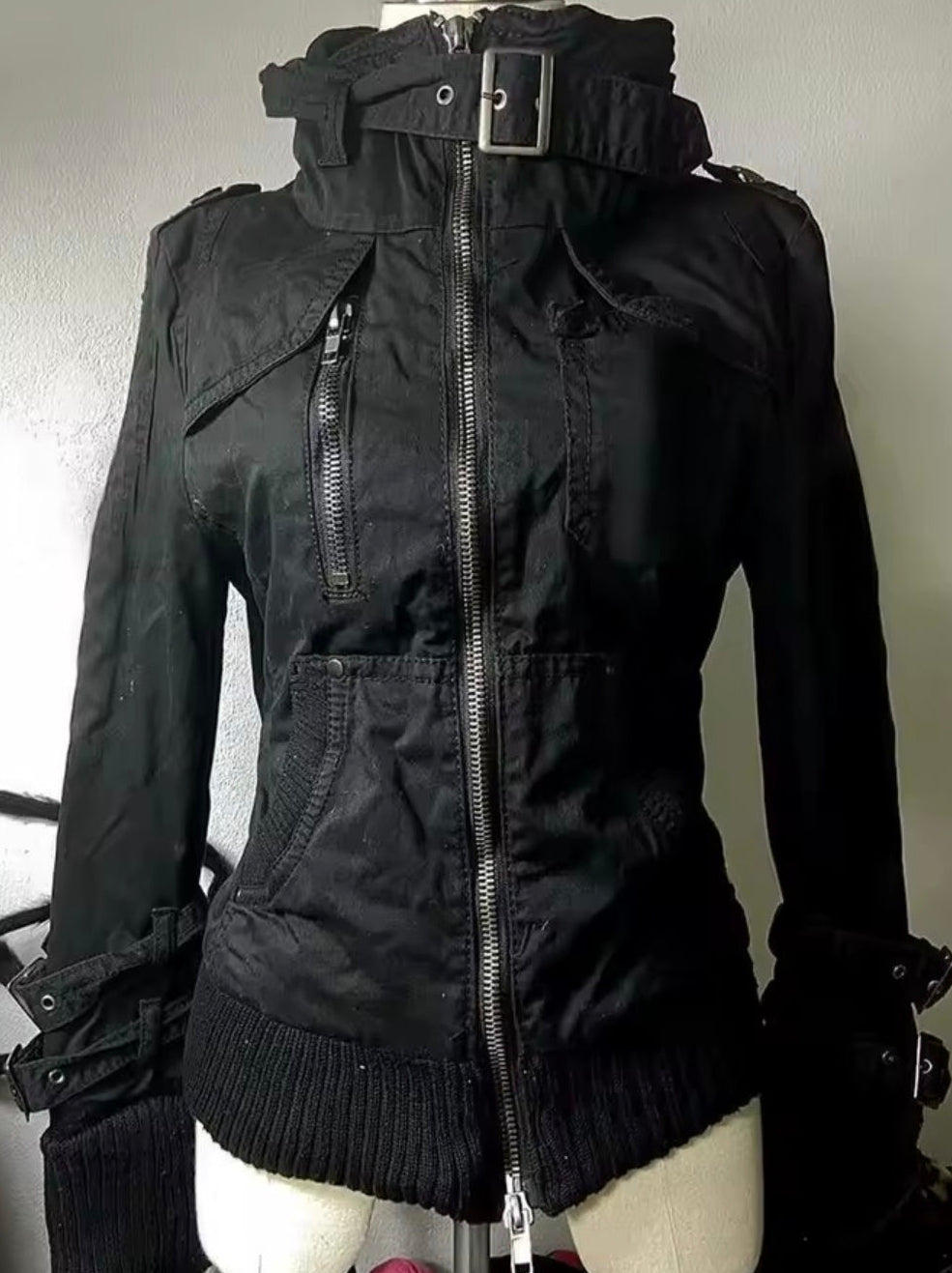 Military Style Zipper Pocket Jacket