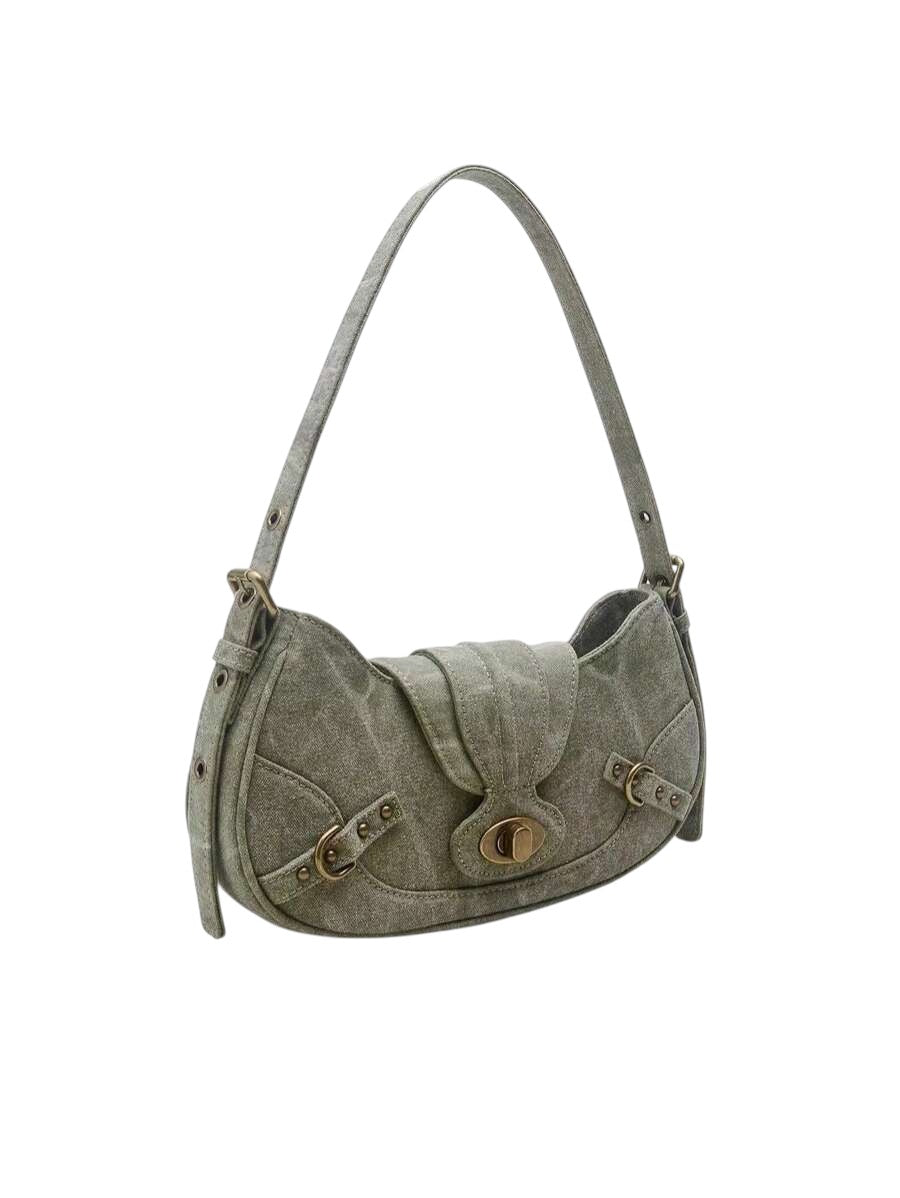Women's Vintage Green Patchwork Shoulder Bag