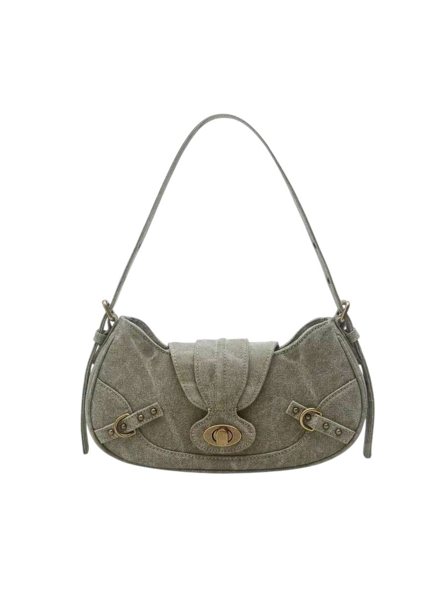 Women's Vintage Green Patchwork Shoulder Bag