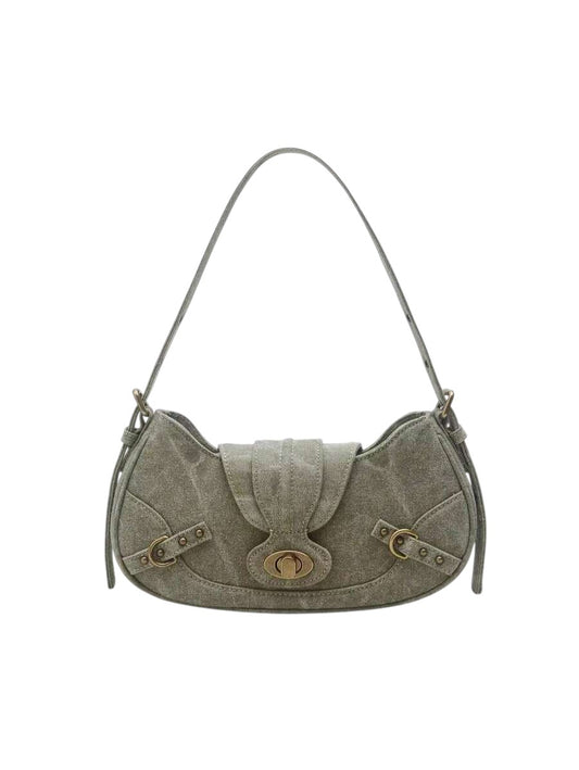Women's Vintage Green Patchwork Shoulder Bag