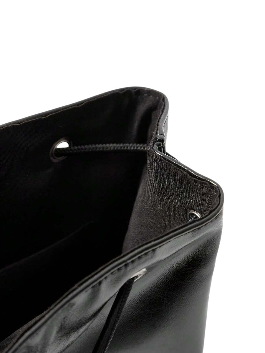 Gothic Rivet Cross Chain Bucket Shoulder Bag
