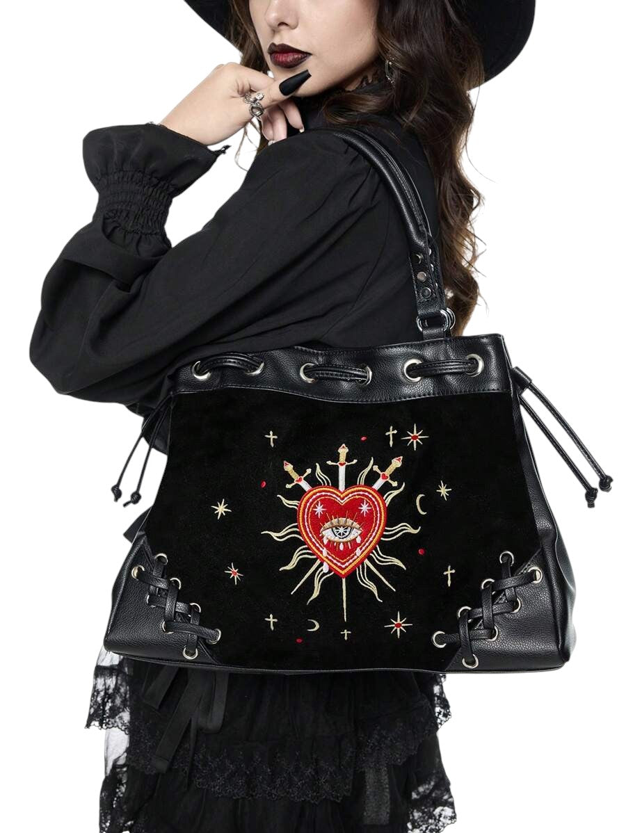Women's Gothic Eye Print Tote Shoulder Bag