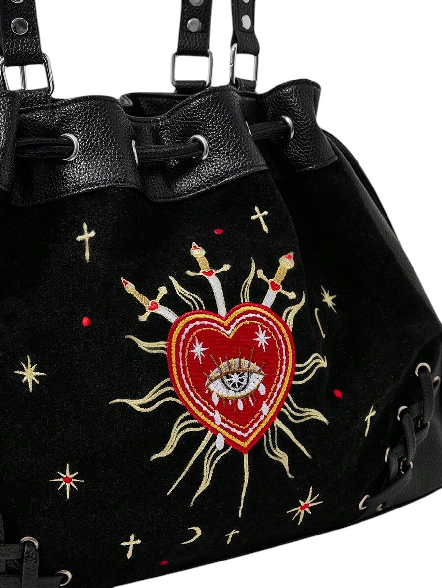 Women's Gothic Eye Print Tote Shoulder Bag