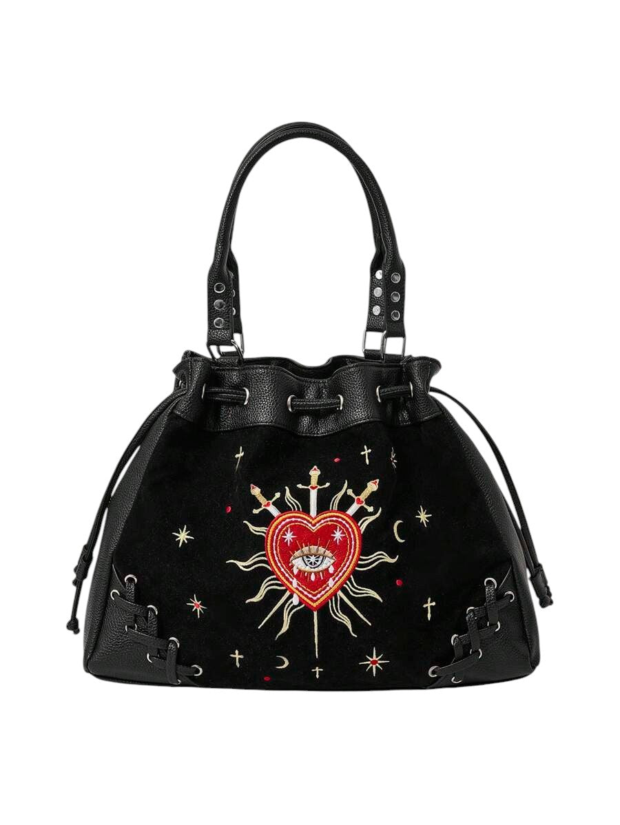 Women's Gothic Eye Print Tote Shoulder Bag