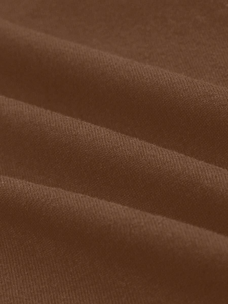 Women's Brown Asymmetrical Hem Functional Knit Top