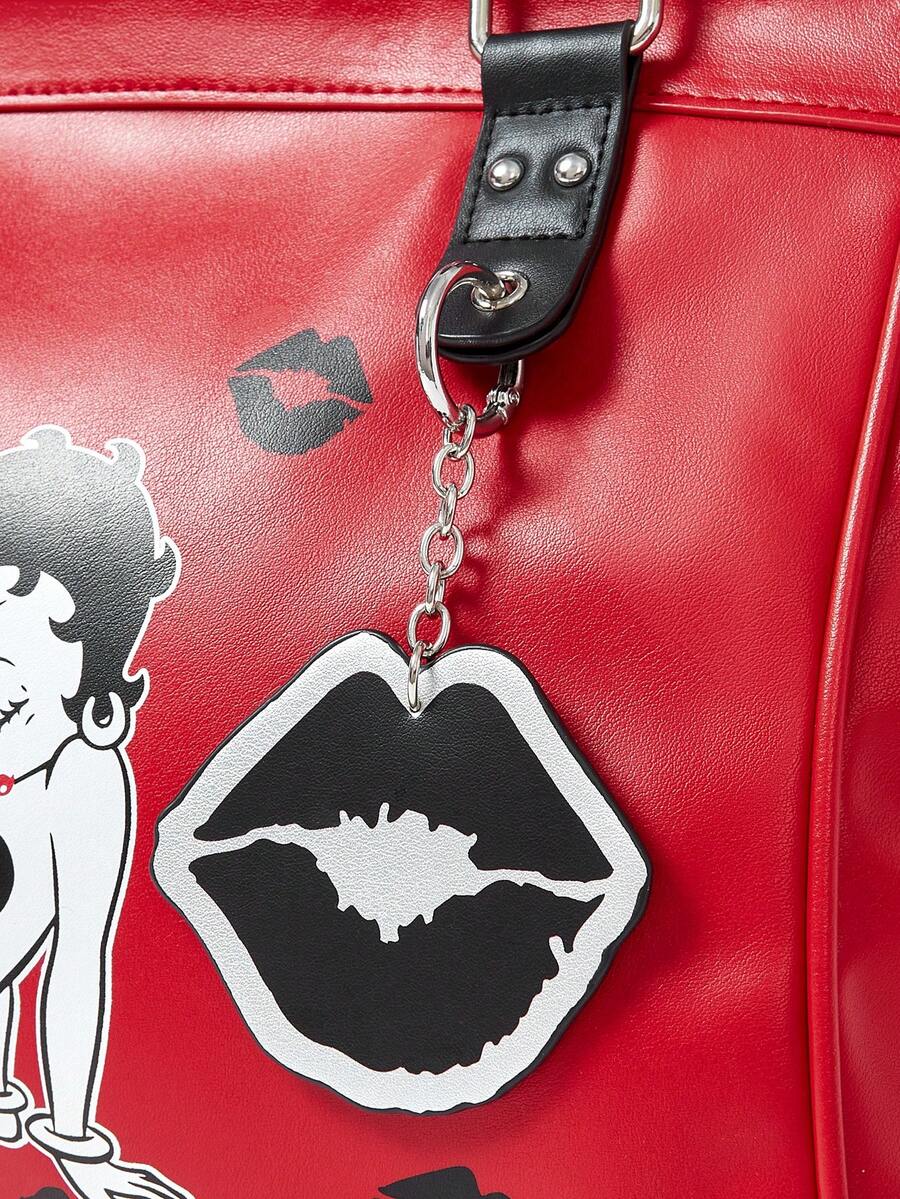 Women's Red Betty Boop Graphic Motorcycle Tote Bag