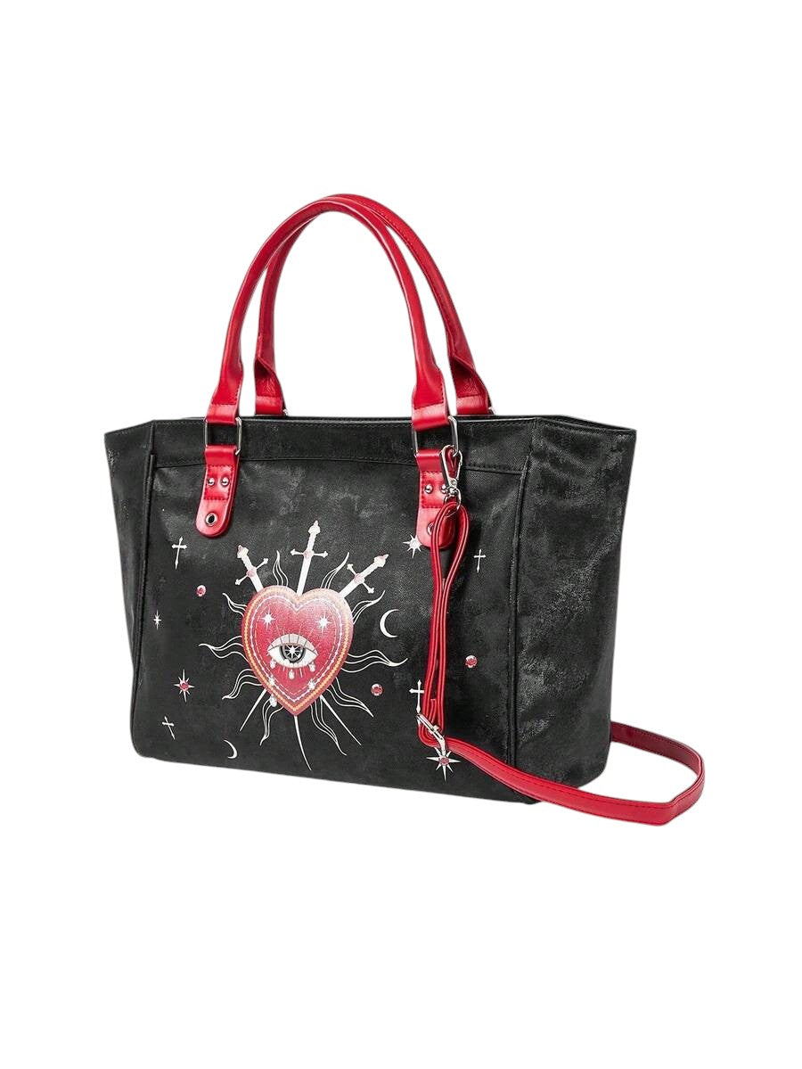 Women's Cartoon Graphic Motorcycle Tote Bag