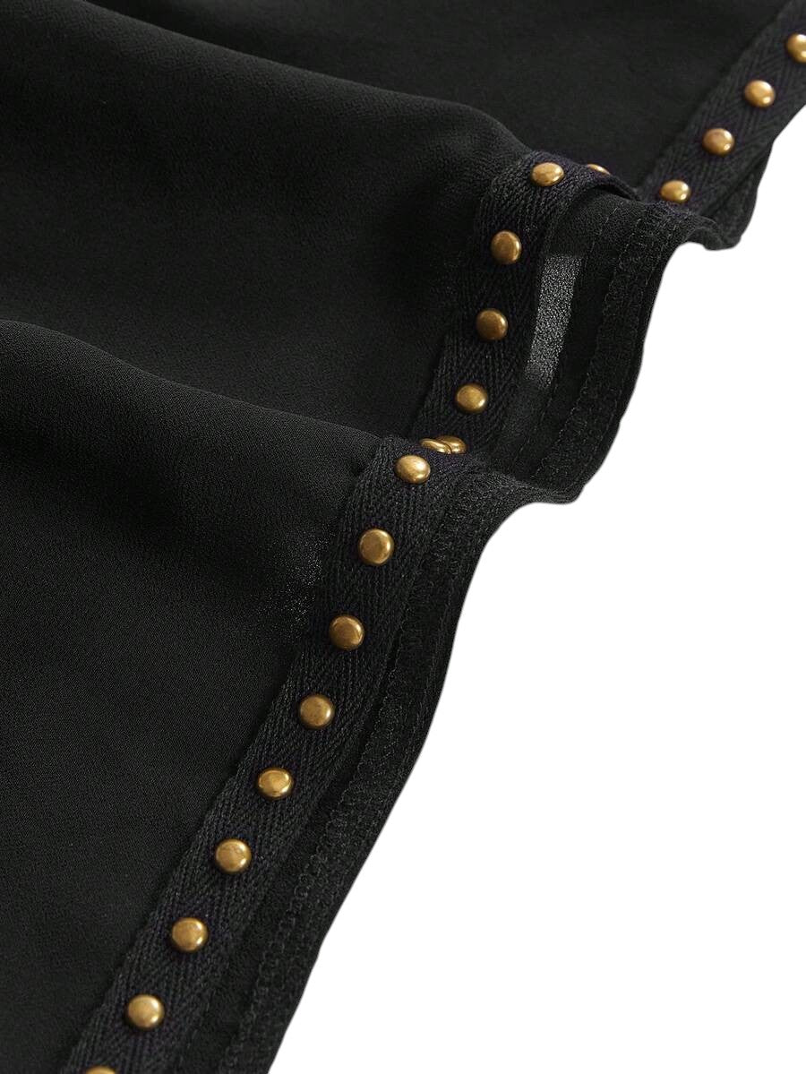 Women's Backless Draped Neck Criss-Cross Vintage Blouse