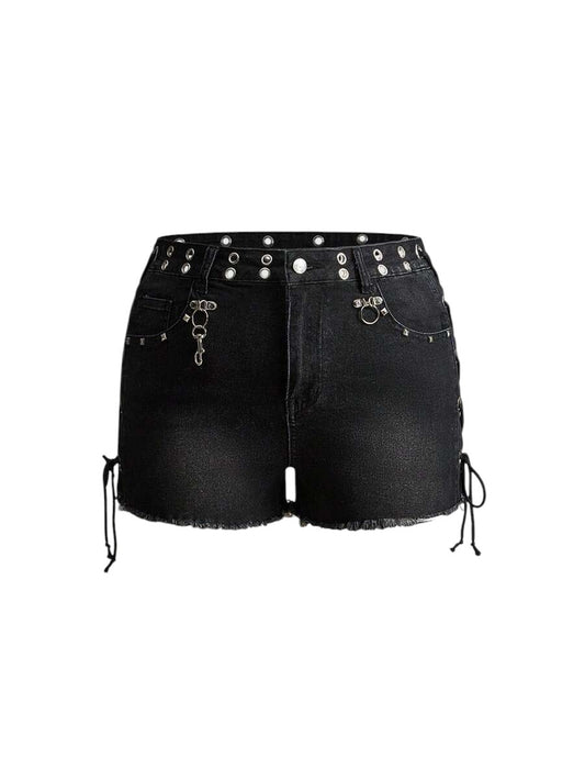 Plus Size Everyday Raw Hem Denim Shorts