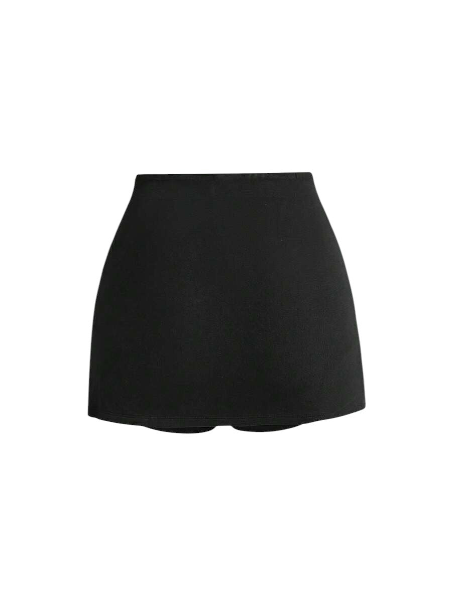 Vintage Punk Draped Neck Grommet Top & Low Waist Mini Skirt Co-Ord Set