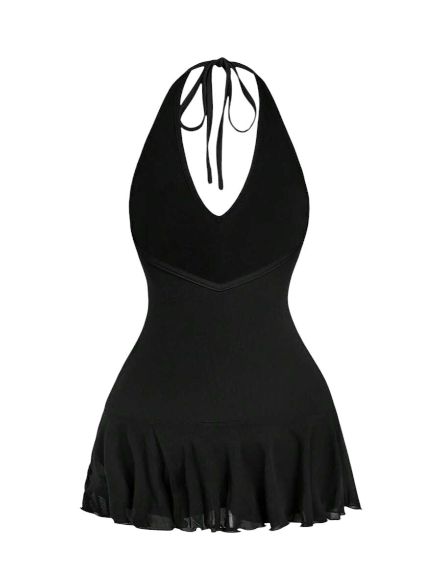 Women's Y2K Cross Graphic Backless Mini Dress