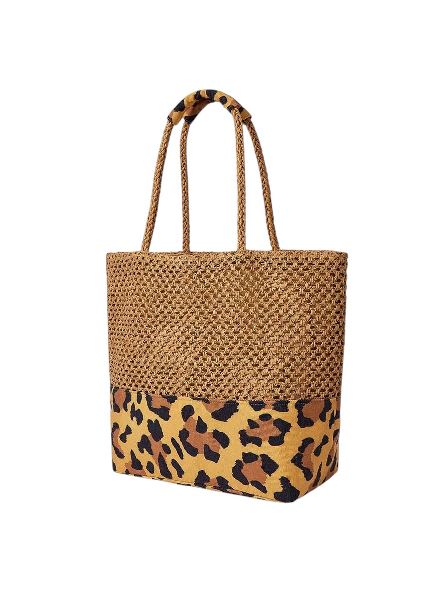 Bohemian Leopard Patchwork Large Capacity Tote Bag