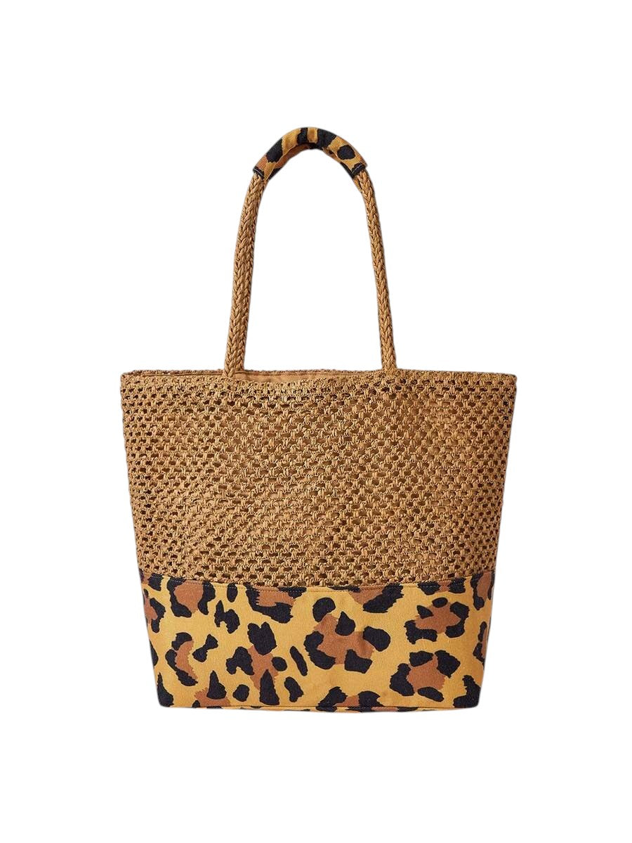 Bohemian Leopard Patchwork Large Capacity Tote Bag