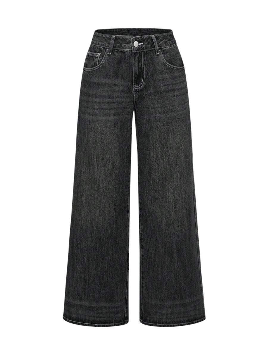 Plus Size Betty Boop Embroidered Loose Fit Jeans