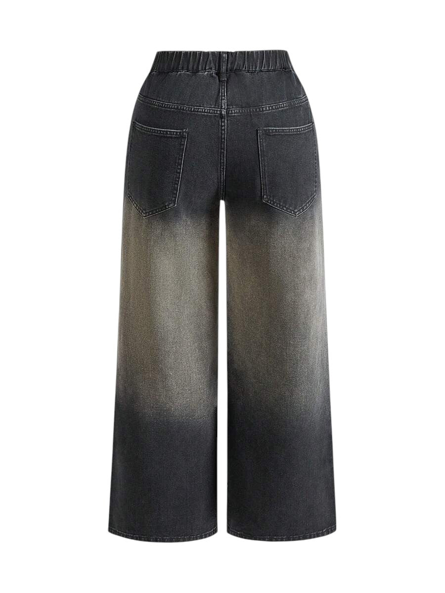 Betty Boop Black Embroidered Distressed Vintage Wash Plus Size Jeans
