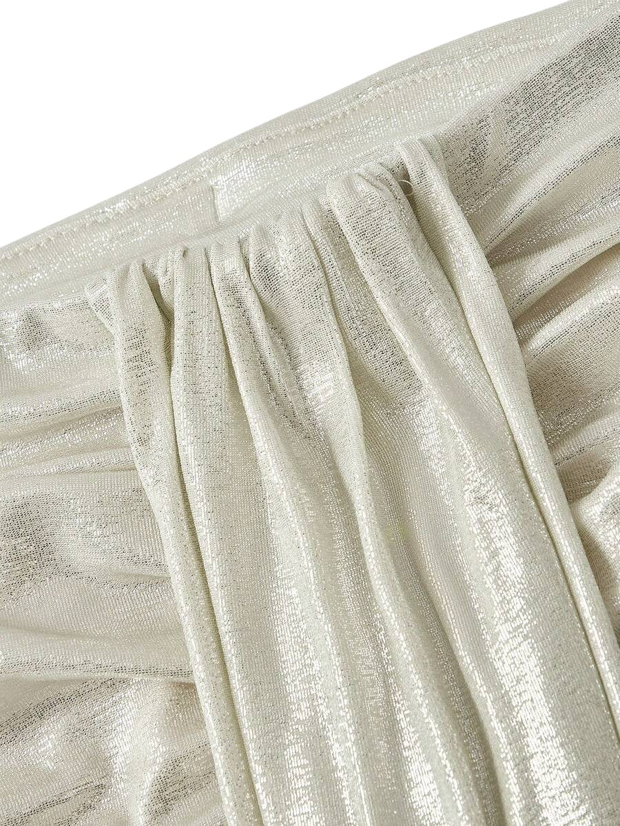 French Riviera Plunge Bandeau Top & Mermaid Maxi Skirt Shimmer Co-Ord Set