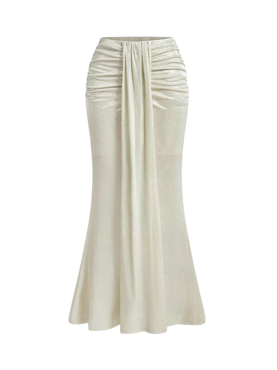 French Riviera Plunge Bandeau Top & Mermaid Maxi Skirt Shimmer Co-Ord Set