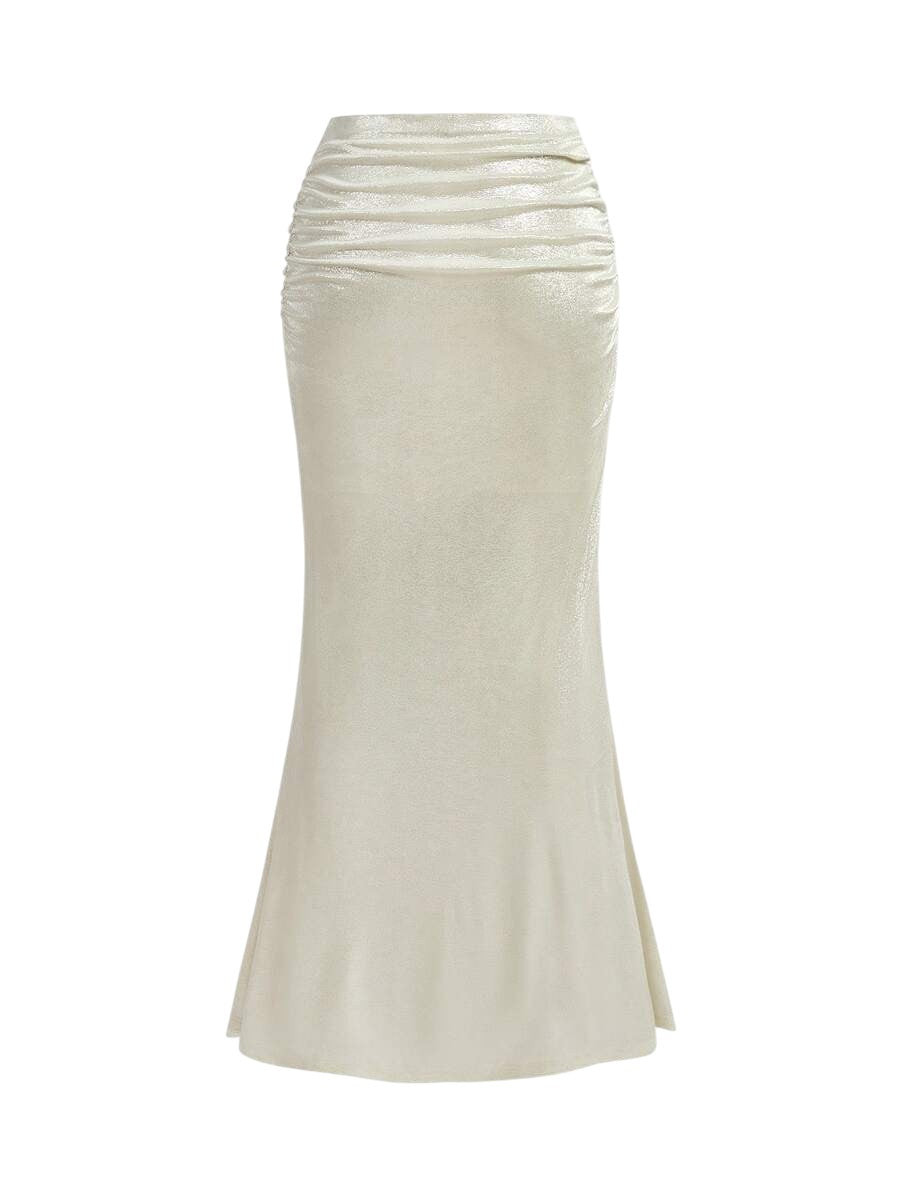 French Riviera Plunge Bandeau Top & Mermaid Maxi Skirt Shimmer Co-Ord Set