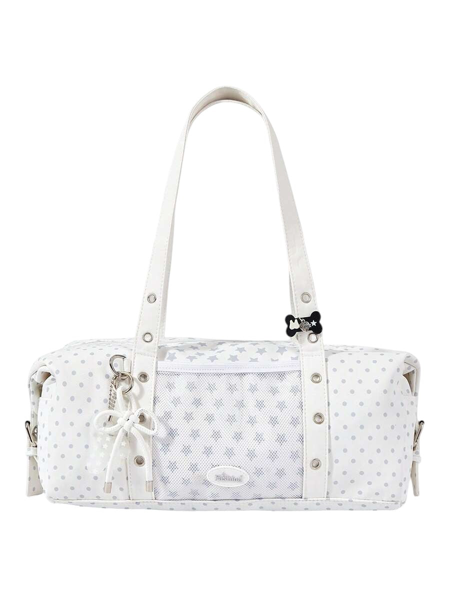 Women's Kawaii Star Cat Mesh Pocket Shoulder Bag