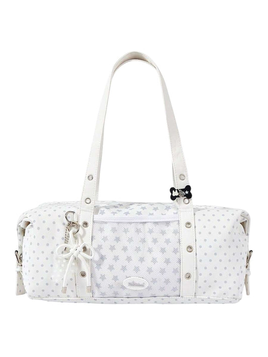 Women's Kawaii Star Cat Mesh Pocket Shoulder Bag