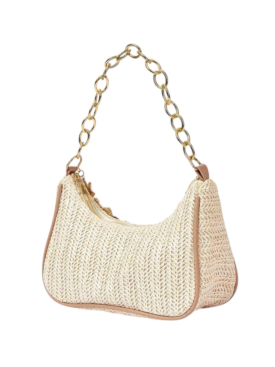 Women's Seashell & Starfish Woven Beach Shoulder Bag