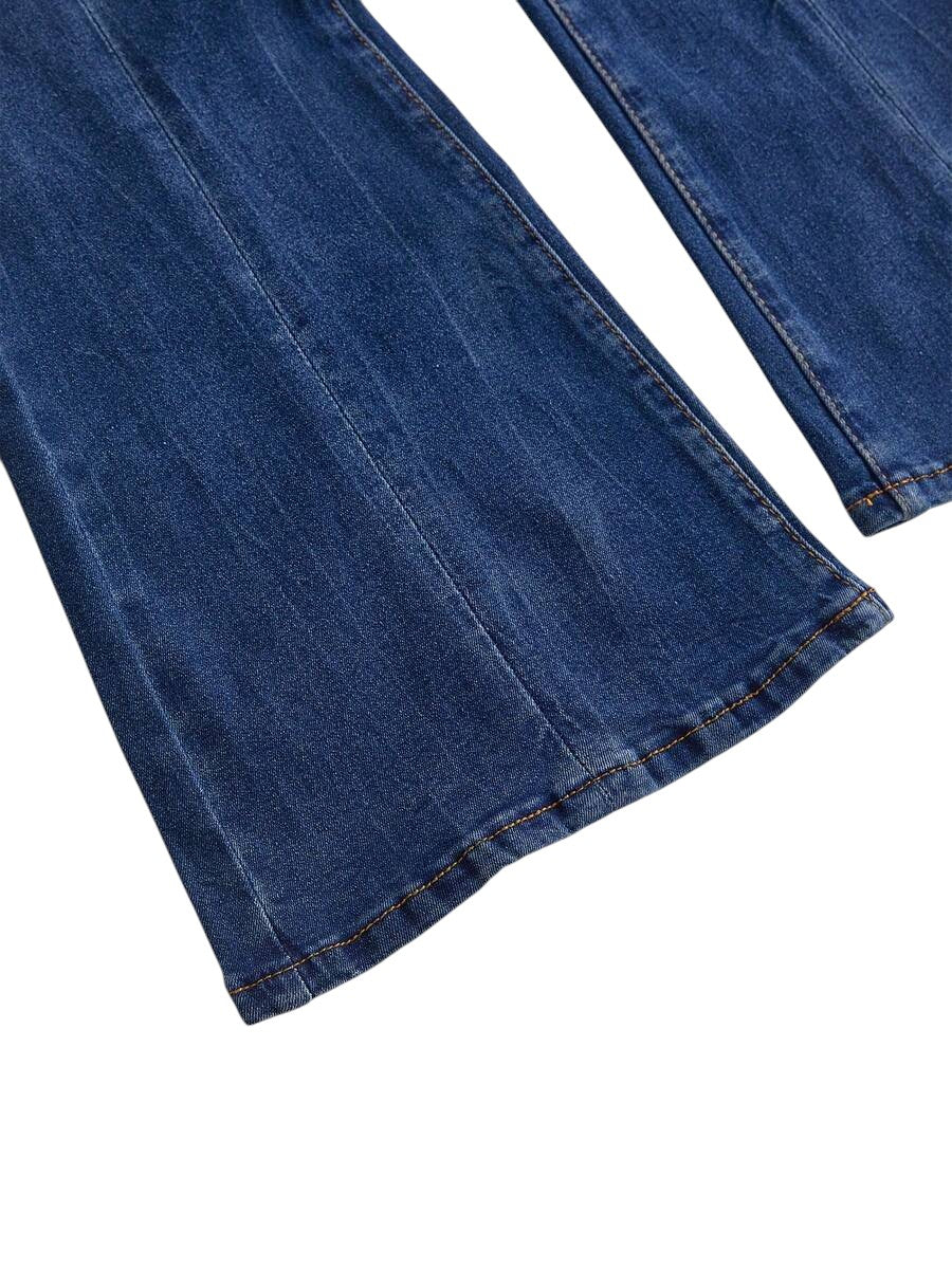 Y2K Hollow Lace-Up Low Rise Flare Denim Jeans for Women