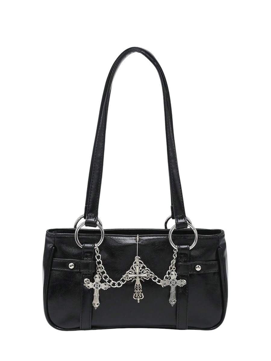 Women's Dark Gothic Cross Chain Shoulder Bag
