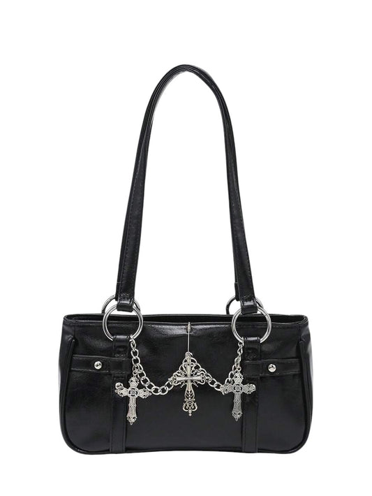 Women's Dark Gothic Cross Chain Shoulder Bag