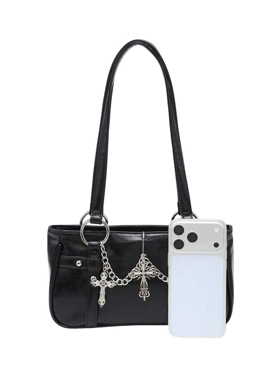 Women's Dark Gothic Cross Chain Shoulder Bag