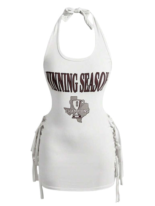 Winning Season Halter Bodycon Mini Dress