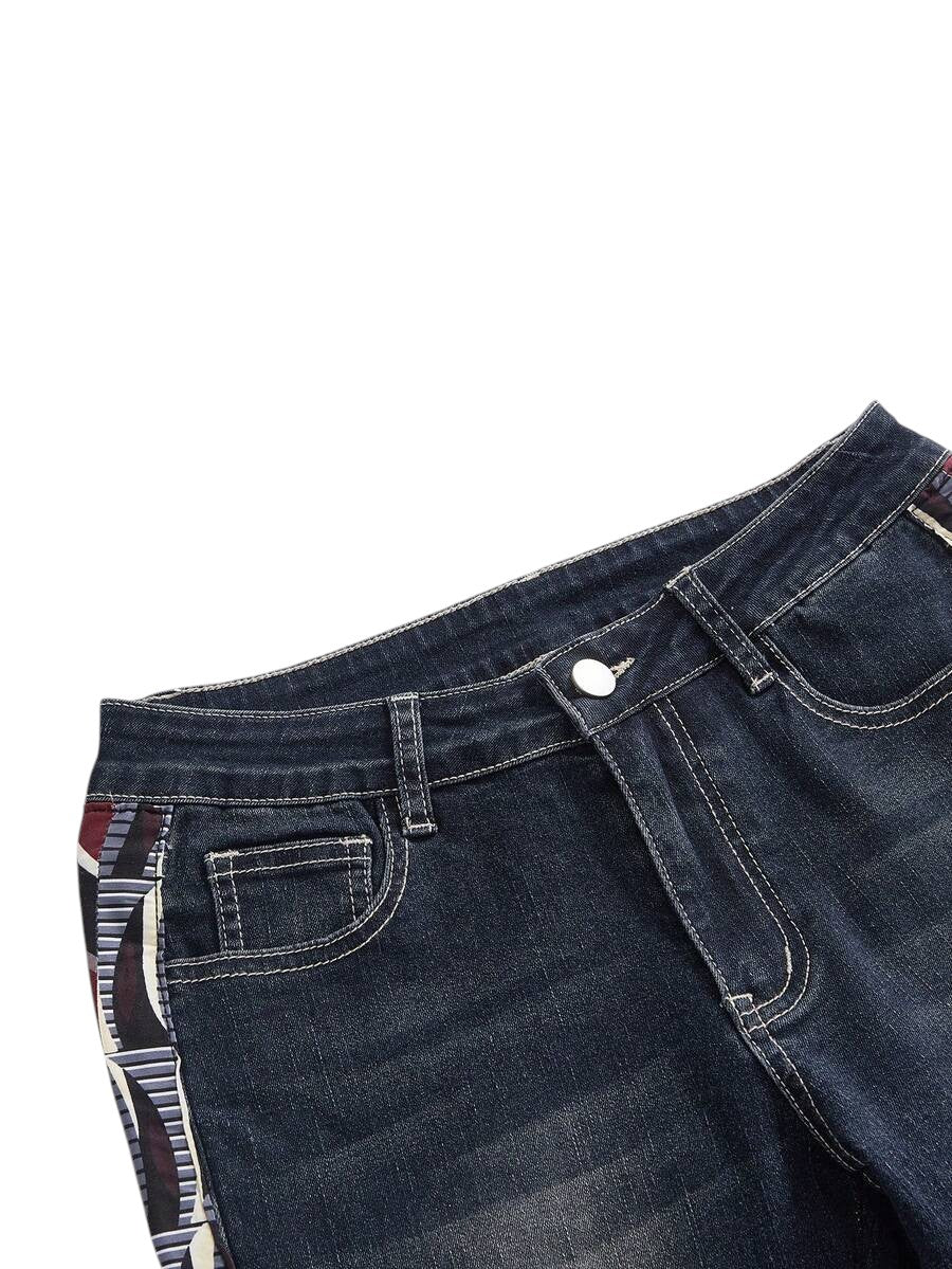 Women's Pocket Button Flared Casual Denim Jeans
