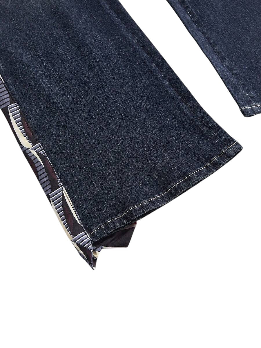 Women's Pocket Button Flared Casual Denim Jeans
