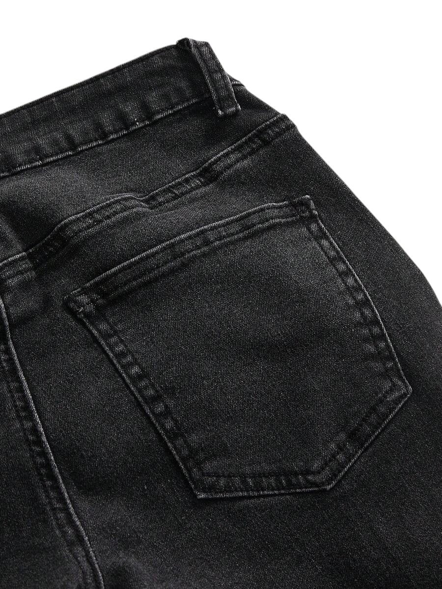 Retro Y2K Cargo Pocket Flare Leg Denim Jeans for Women