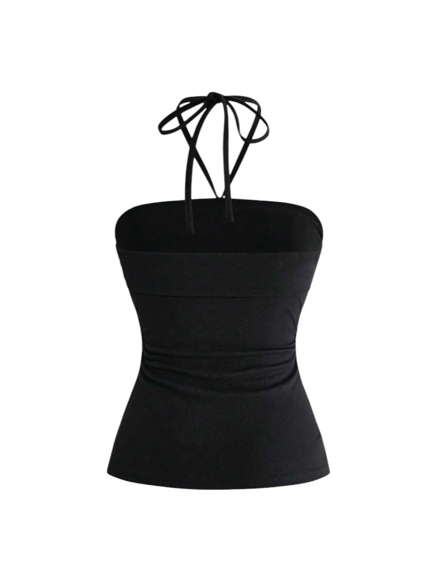 Women's Studded Graphic Cropped Camisole Top with Side Slit