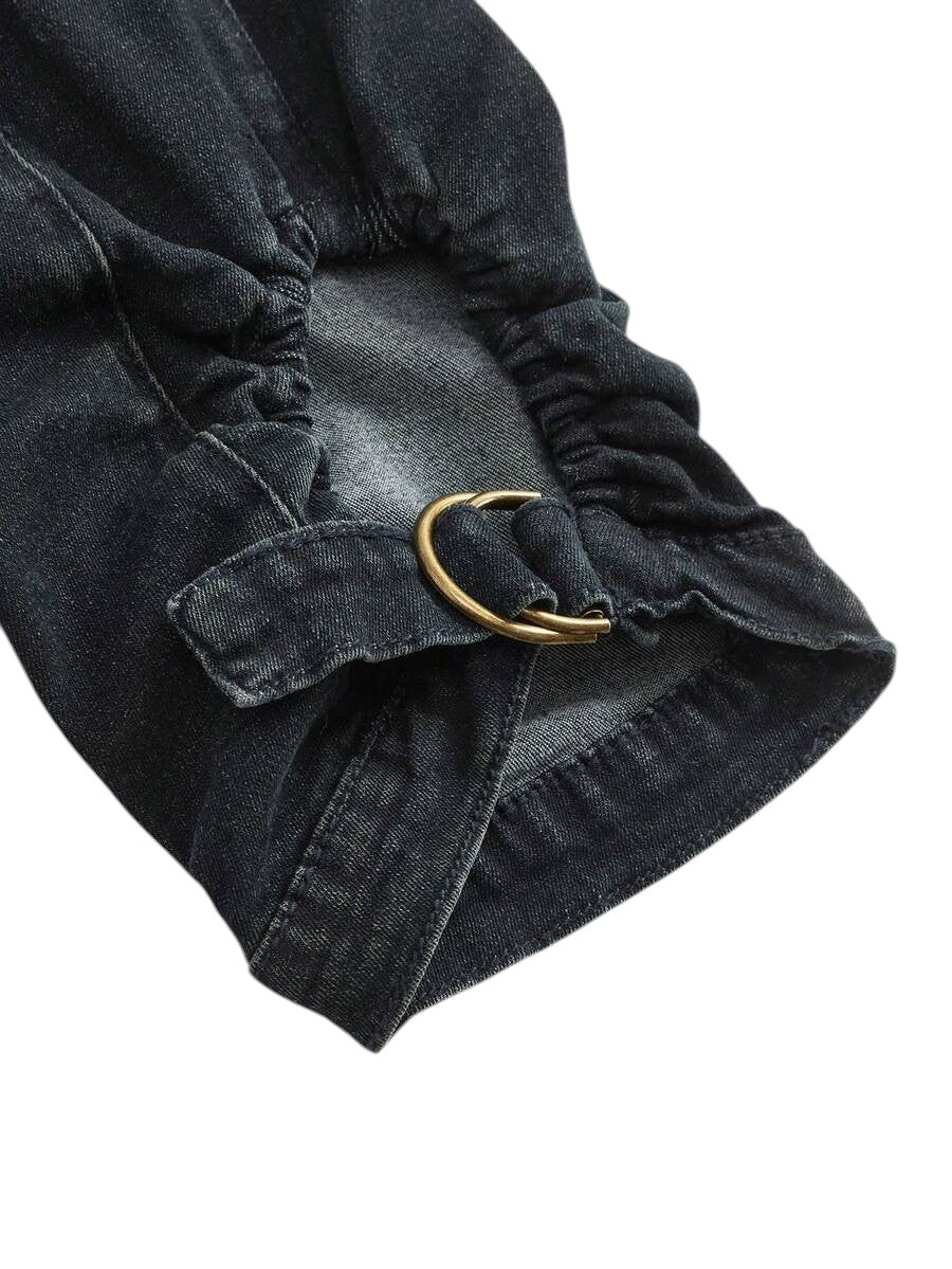 Y2K Vintage Wash Distressed Mid Rise Denim Shorts
