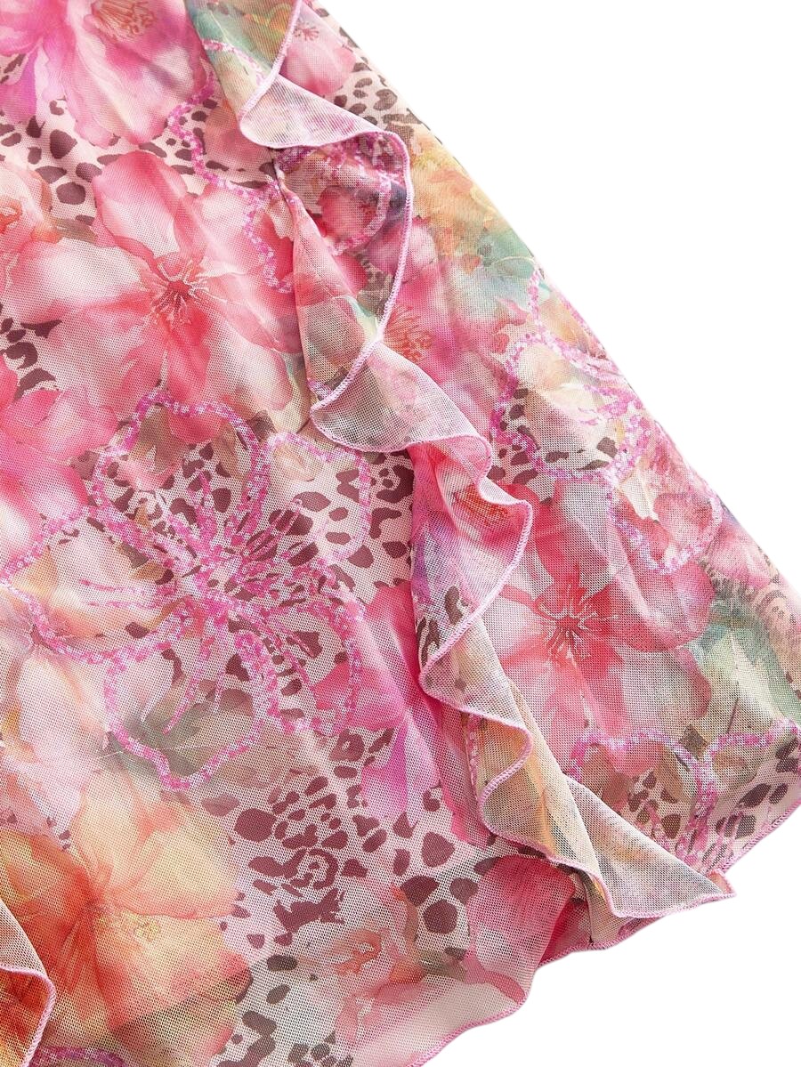 French Riviera Ruffle Tube Top & Mermaid Maxi Skirt Vacation Co-Ord Set