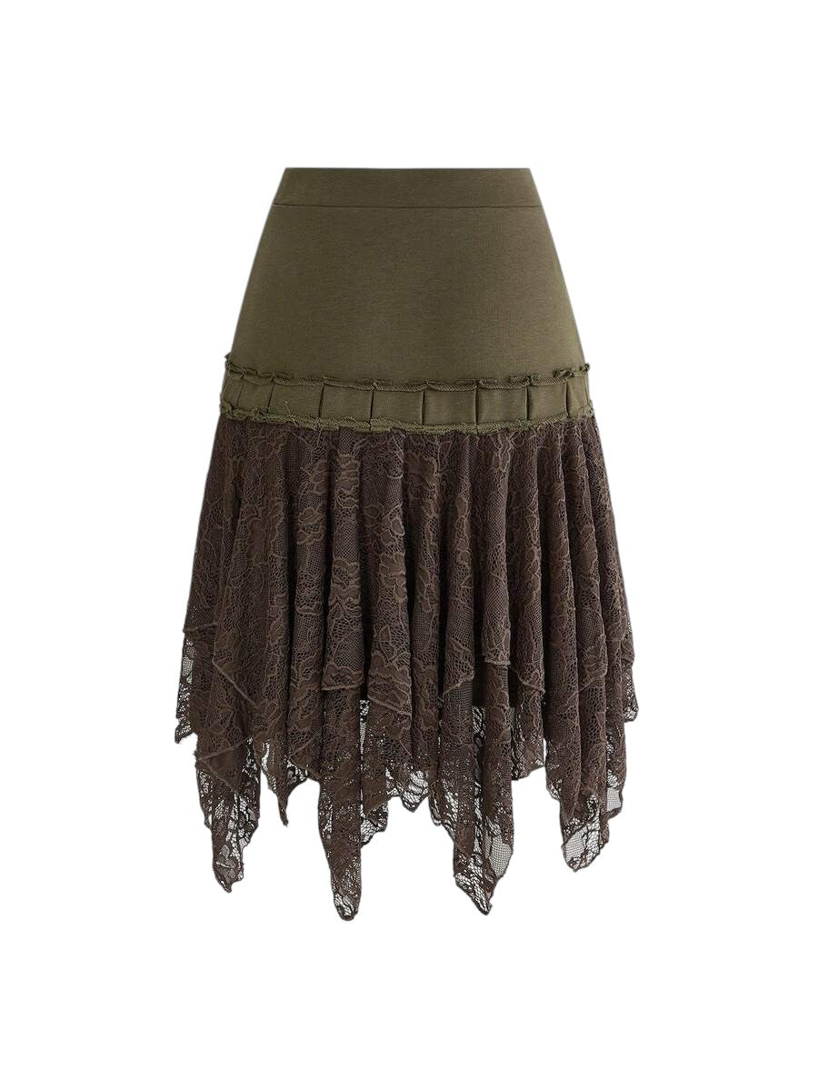 Women's Fairycore Asymmetrical Hem Mini Skirt