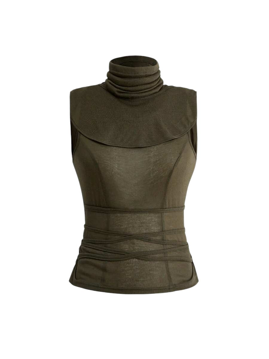 Women's Hooded Sleeveless Apocalyptic Streetwear Top