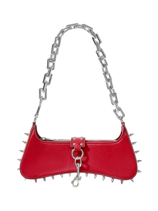 Punk Rivet Chain Red Shoulder Bag