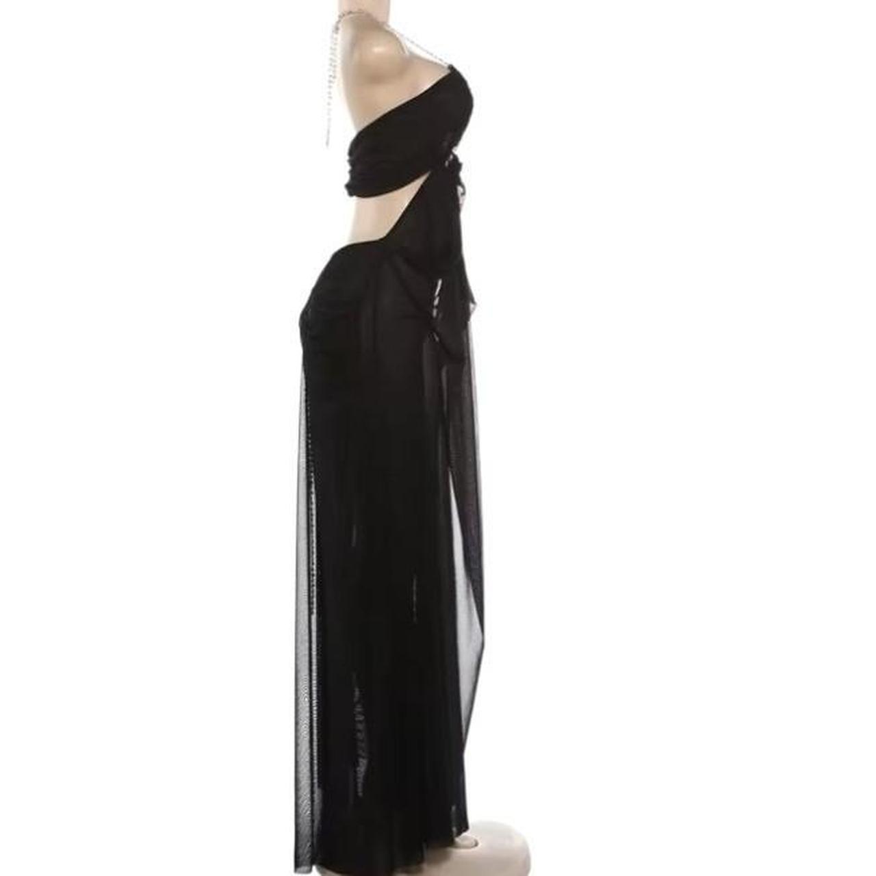 Women's Black Sheer Mesh Long Dress
