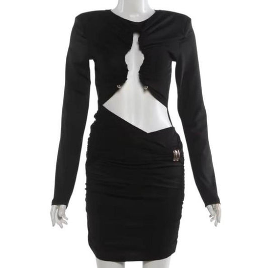 Women's Black Mini Cut Out Dress