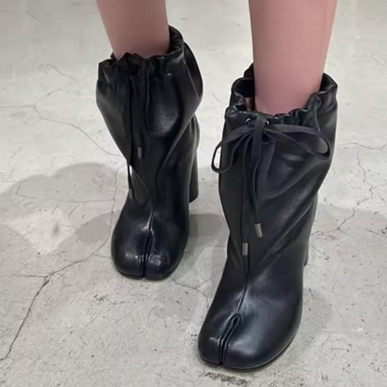 Women's Black Leather Ankle Boots