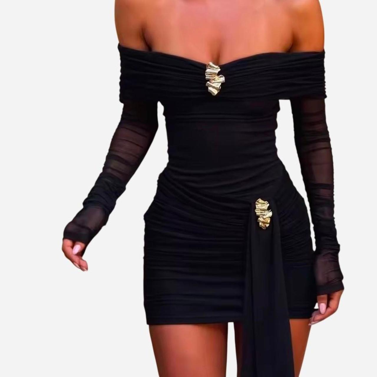 Women's Black Off The Shoulder Mini Dress