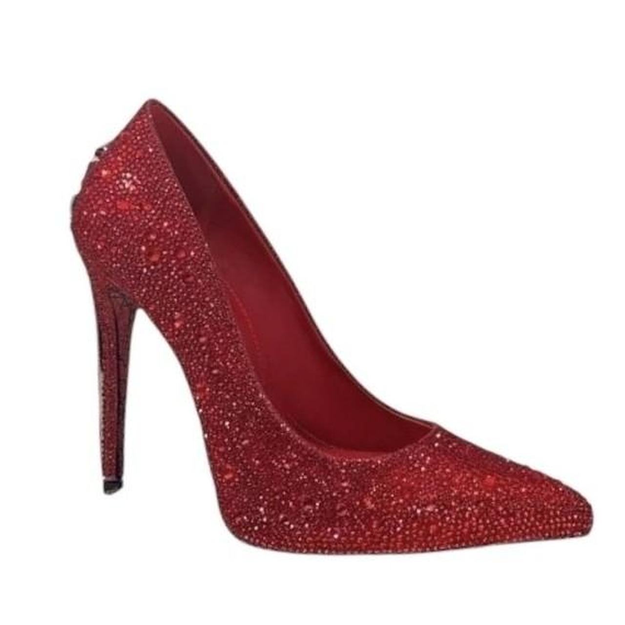 Red Rhinestone Sword Shaped High Heels