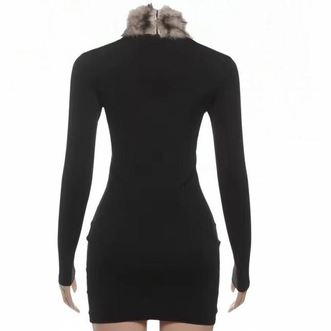Women's Black Fur Mini Dress