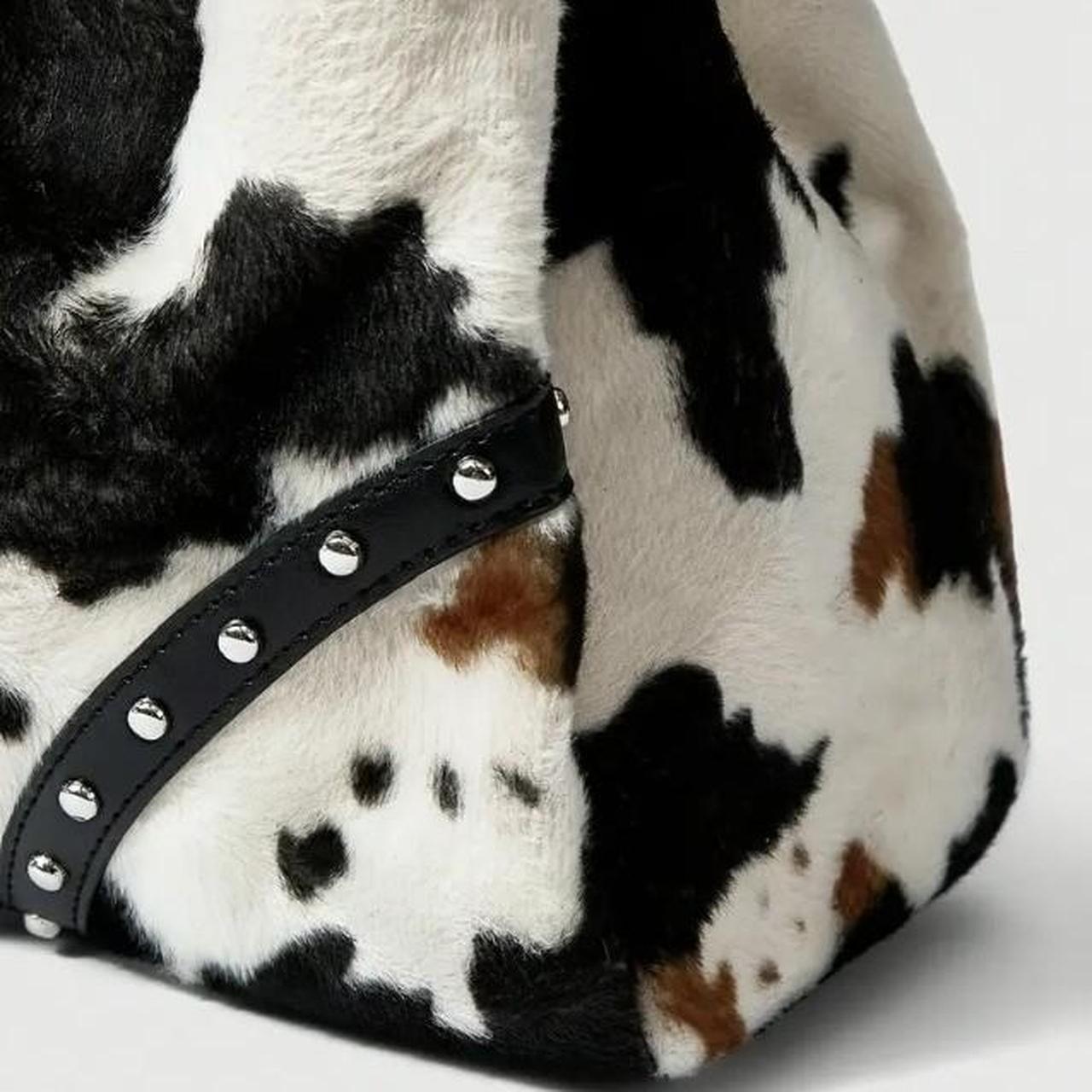 Black Multi-Colour Cowhide Leather Silver Studs Cross Handbag