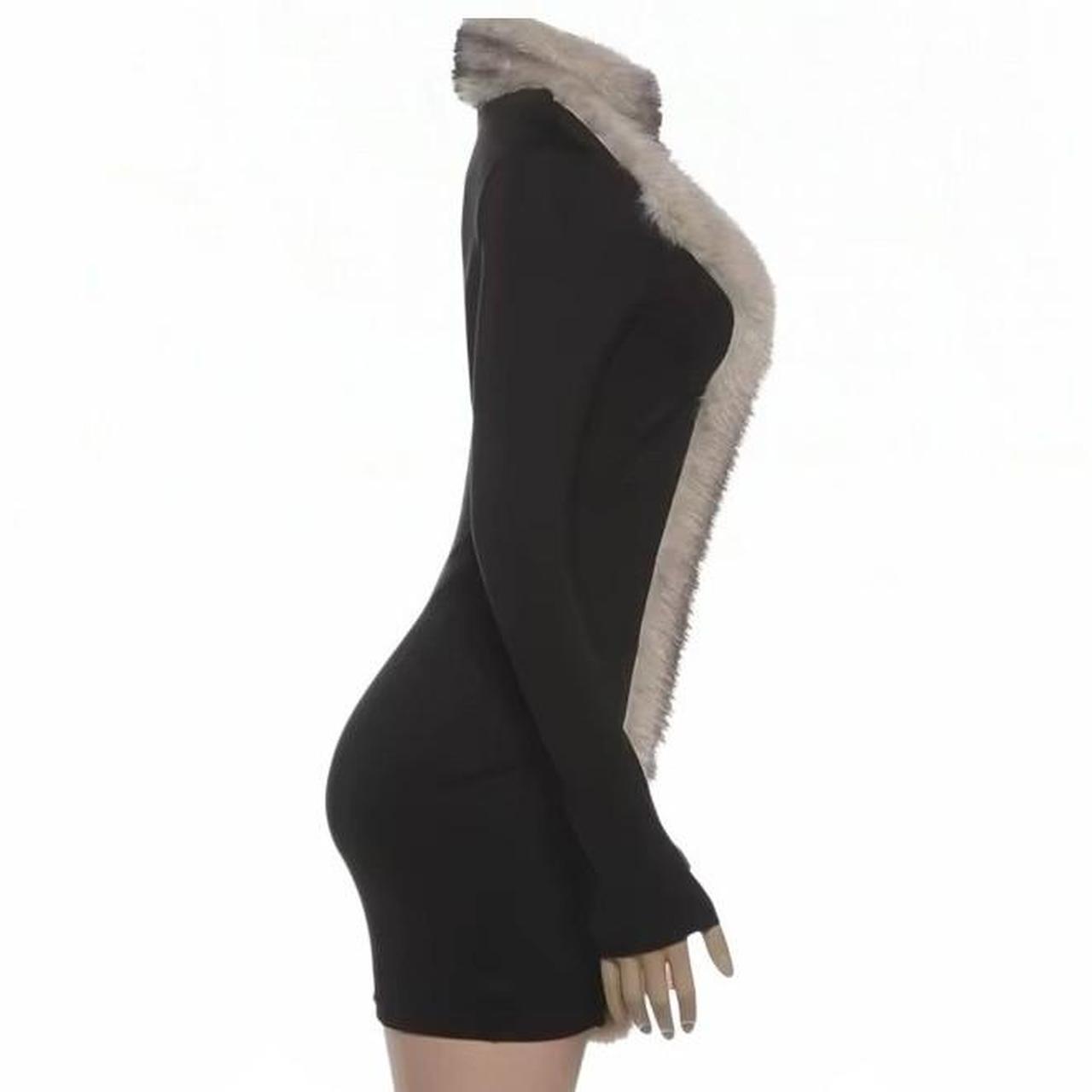 Women's Black Fur Mini Dress