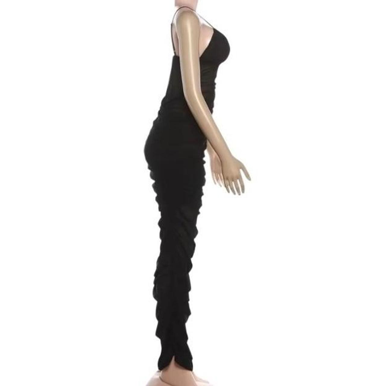 Women's Black Ruch Mesh Bodycon Dress