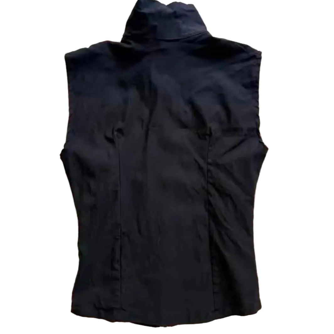 Black Silver Eyelets Sleeveless Top