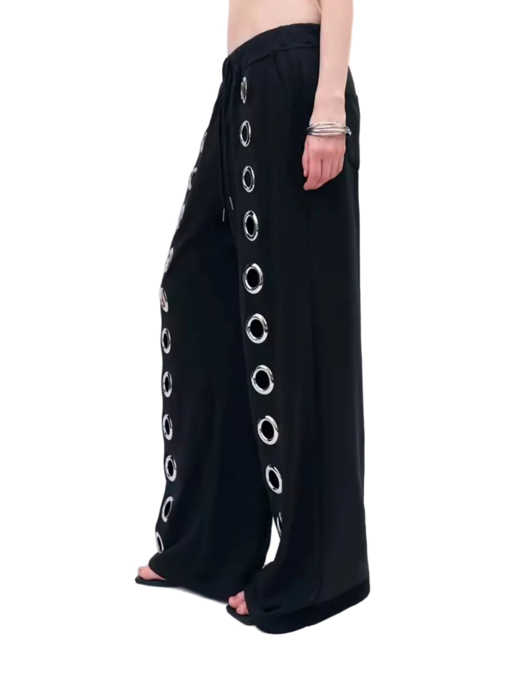 Y2K Ring Eyelet Loose Straight Sweatpants